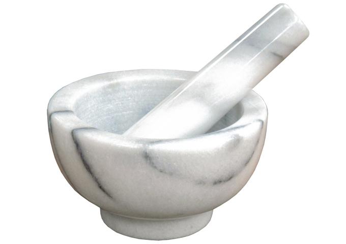 Marble Mortar and Pestle, 4 x 4 in. (Thunder Group) – Parthenon Foods