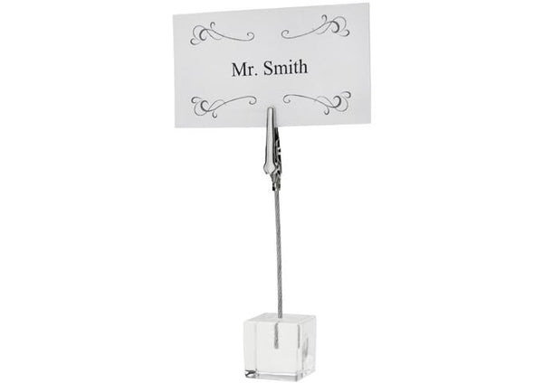 Table Sign Clip with Acrylic Square Base