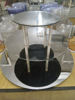 Three tier mirrors display round