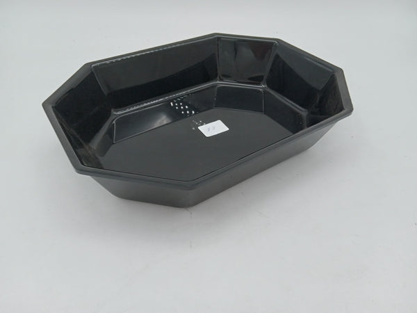 Plexi octagonal bowl black 26x20x5 cm