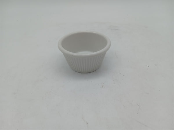 3 1/2 oz flutted ramekin off white