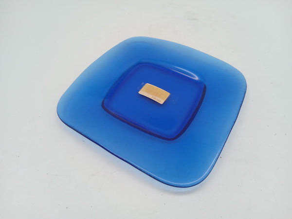 Blue square plate 21 cm