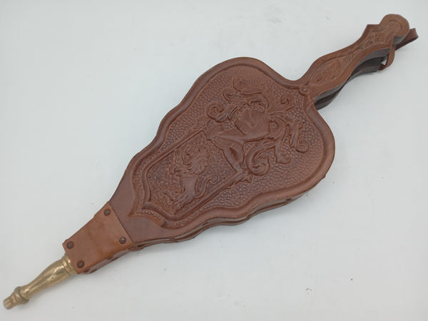Vintage carved wood bellow for fireplace